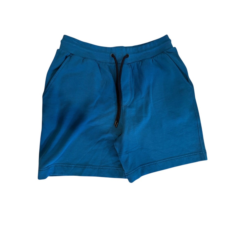 The Kooples Mens Teal Blue Cotton Fleece Drawstring Sweat Shorts Size Medium New
